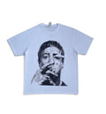 T-shirt Jesly Saint-jean blanc à manches courtes avec portrait graphique noir et blanc de Sylvester Stallone style 90s